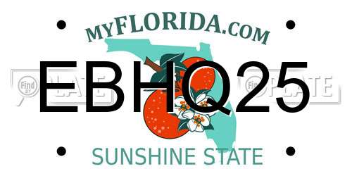 EBHQ25 Florida License Plate