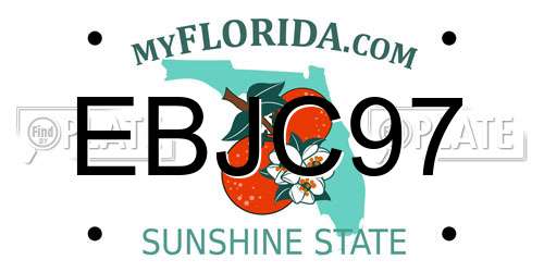 EBJC97 Florida License Plate