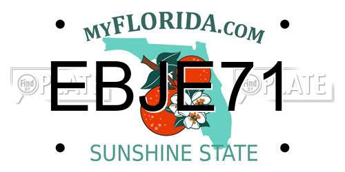 EBJE71 Florida License Plate