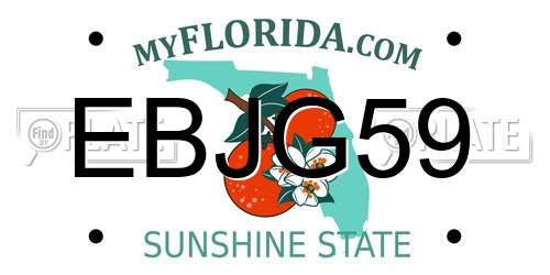 EBJG59 Florida License Plate