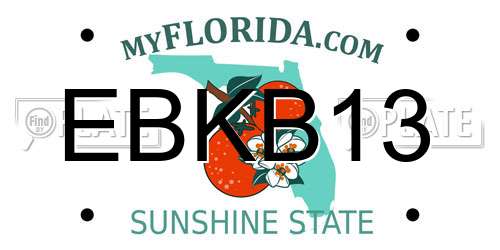 EBKB13 Florida License Plate