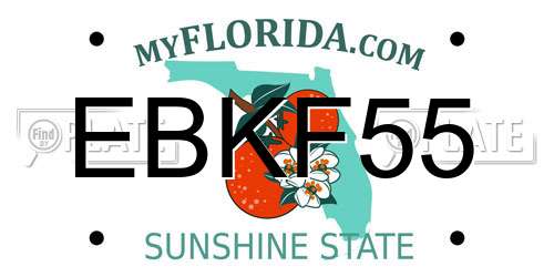 EBKF55 Florida License Plate