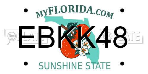 EBKK48 Florida License Plate