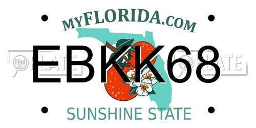 EBKK68 Florida License Plate