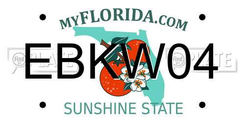 EBKW04 Florida License Plate