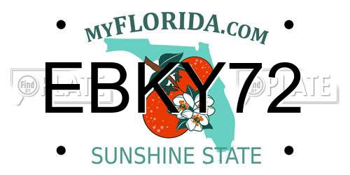 EBKY72 Florida License Plate