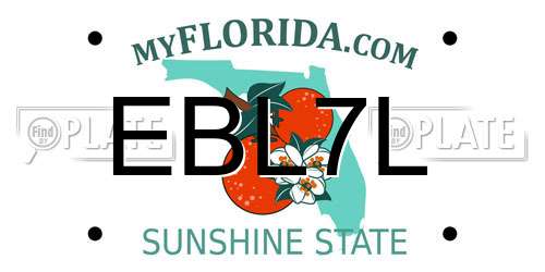 EBL7L Florida License Plate