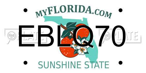 EBLQ70 Florida License Plate