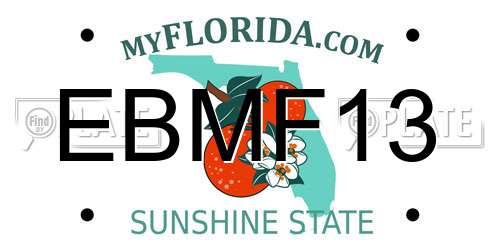 EBMF13 Florida License Plate