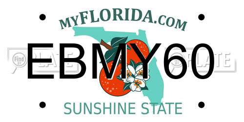 EBMY60 Florida License Plate