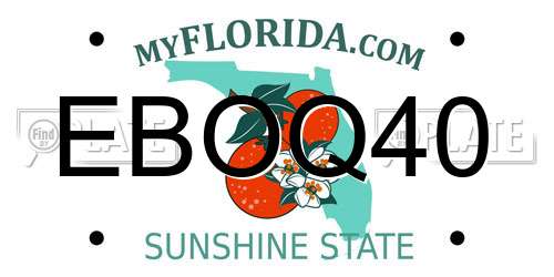 EBOQ40 Florida License Plate