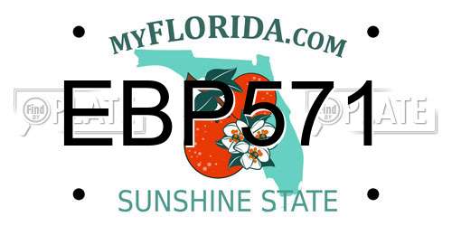 EBP571 Florida License Plate