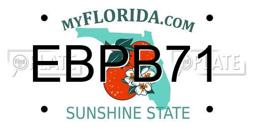EBPB71 Florida License Plate