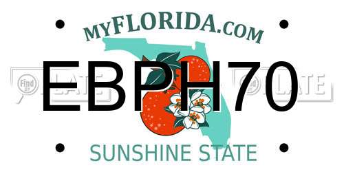 EBPH70 Florida License Plate