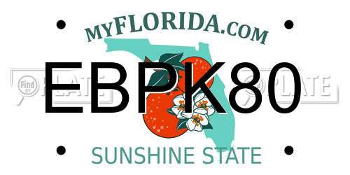 EBPK80 Florida License Plate