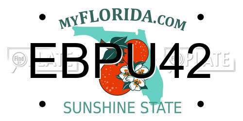 EBPU42 Florida License Plate