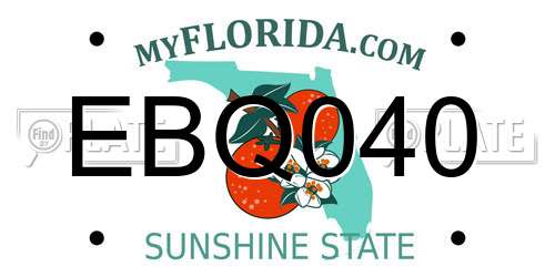 EBQ040 Florida License Plate
