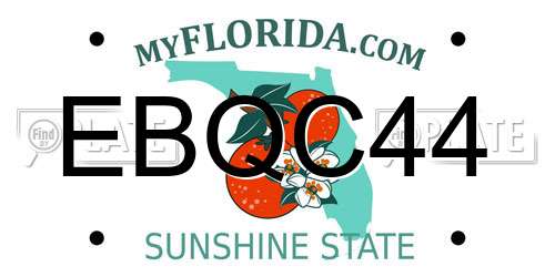 EBQC44 Florida License Plate