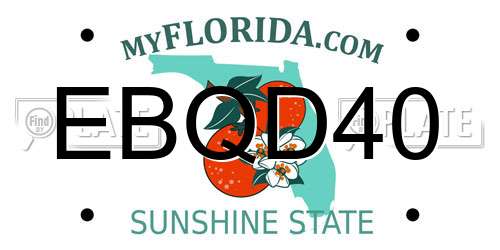 EBQD40 Florida License Plate