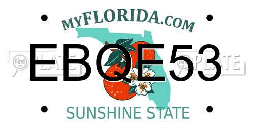 EBQE53 Florida License Plate