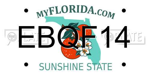EBQF14 Florida License Plate