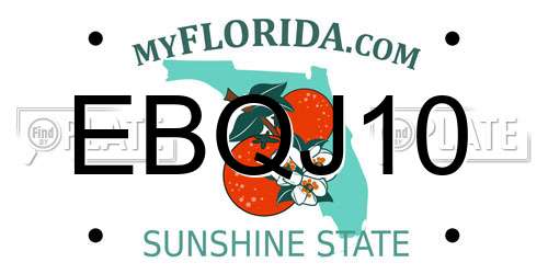 EBQJ10 Florida License Plate