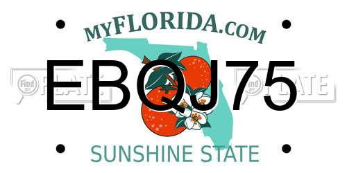 EBQJ75 Florida License Plate