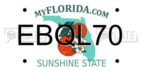 EBQL70 Florida License Plate