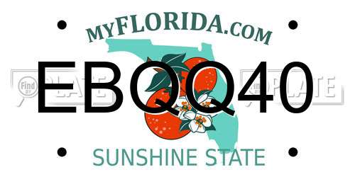 EBQQ40 Florida License Plate