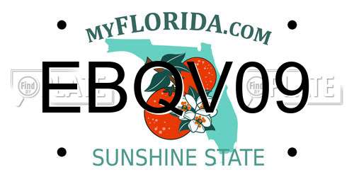 EBQV09 Florida License Plate
