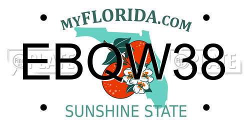 EBQW38 Florida License Plate