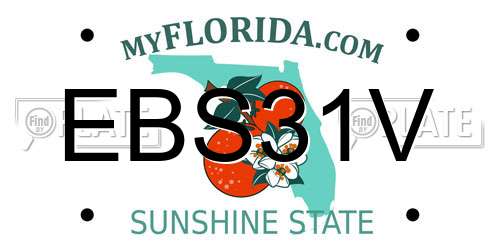 EBS31V Florida License Plate