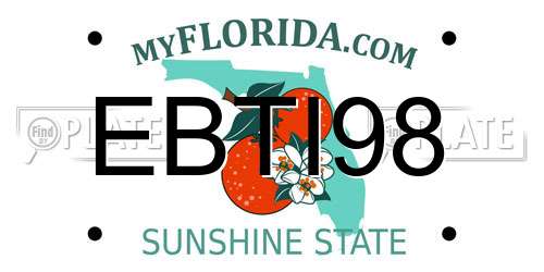 EBTI98 Florida License Plate
