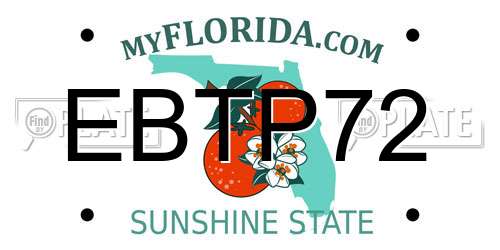 EBTP72 Florida License Plate