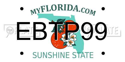 EBTP99 Florida License Plate