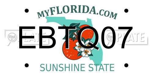 EBTQ07 Florida License Plate