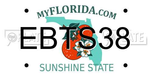 EBTS38 Florida License Plate