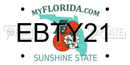 EBTY21 Florida License Plate