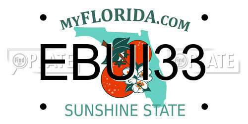 EBUI33 Florida License Plate
