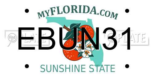 EBUN31 Florida License Plate