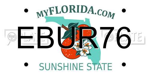 EBUR76 Florida License Plate