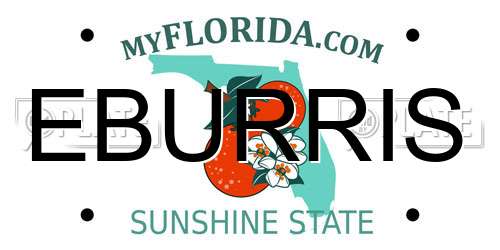 EBURRIS Florida License Plate