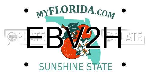 EBV2H Florida License Plate