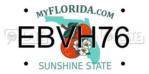 EBVH76 Florida License Plate