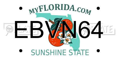 EBVN64 Florida License Plate