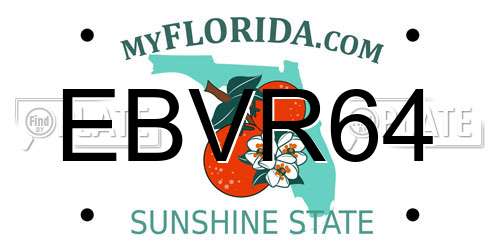 EBVR64 Florida License Plate