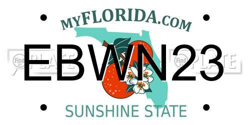EBWN23 Florida License Plate