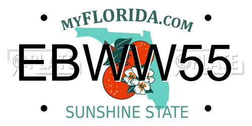 EBWW55 Florida License Plate