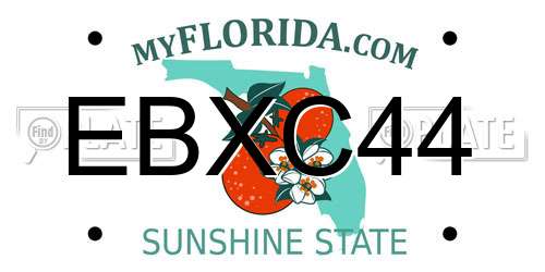 EBXC44 Florida License Plate