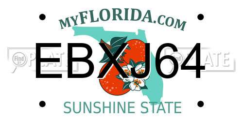 EBXJ64 Florida License Plate